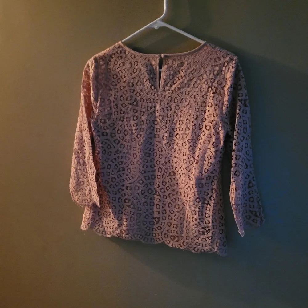 J CREW size 6 Elegant Lace Pink Top
